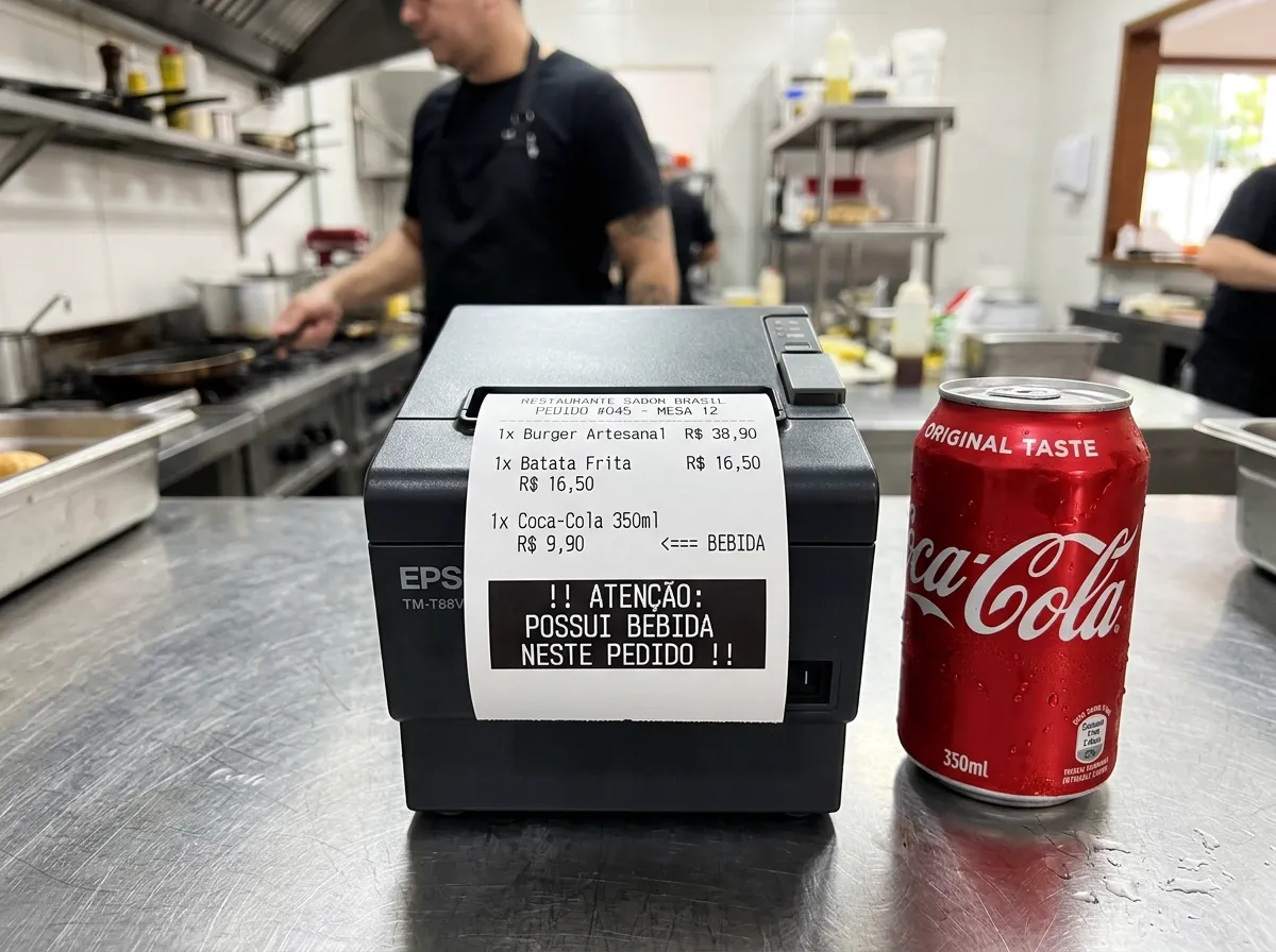 Alerta Automático de Bebidas na Impressão Térmica FireHub